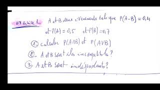 Probabilité S2  2 exercices corrigés sur les généralités des lois de probabilité [upl. by Losse]