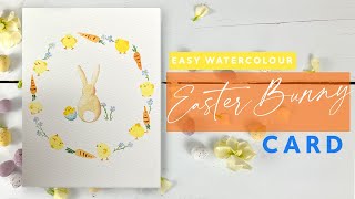 Easter Bunny Easy Watercolour Card [upl. by Bagger519]