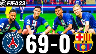 FIFA 23  MESSI RONALDO MBAPPE NEYMAR ALL STARS  PSG 690 BARCELONA  UCL FINAL  PS5 4K [upl. by Lednyc]