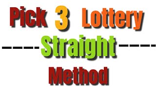 NEW Pick 3 Straight Lottery Method [upl. by Tem]