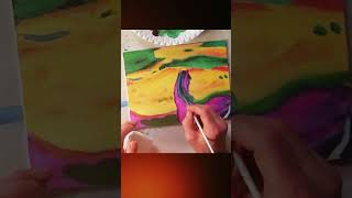 Rotes Pferd Malen in 40 Sekunden 🖌️🐎  Franz Marc Inspired Shorts tutorial kunst acrylmalen [upl. by Hayman]