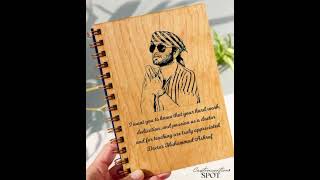 Wooden Customized Name amp Picture Engraved Diary with Wooden Pen [upl. by Abeu]