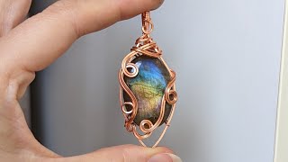 Swirly Frame Pendant Cabochon Wire Wrapping Tutorial [upl. by Aicineohp]