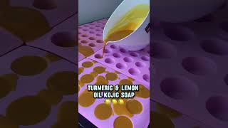 Pouring Turmeric amp Lemon Oil Kojic Soap [upl. by Libb]