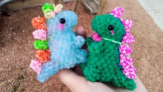 Loomigurumi Dinosaur Tutorial Rainbowloom [upl. by Ahsinrat683]