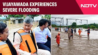 Andhra Rain News  Incessant Rainfall Causes Flooding In Vijayawada Over 100 Trains Cancelled [upl. by Llenil752]