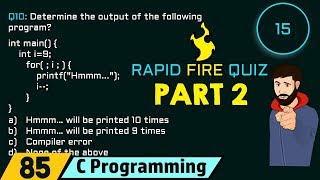 C Programming Rapid Fire Quiz2 [upl. by Llemor]