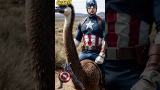 SUPERHEROES RIDES AN OSTRICH youtubeshorts [upl. by Sadnak]