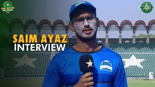 Saim Ayaz Interview  Lahore Blues vs Multan  Day 3  Match 24  QeAT 202324  PCB  M1U1A [upl. by Melli]