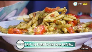 Pasta al fierrito con salsa natural y pesto de rúcula [upl. by Danice672]