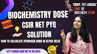 CSIR NET Biochemistry Previous Year Question Solution How to calculate hydrogen bond in Alpha Helix [upl. by Brouwer]