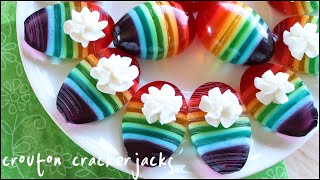 Rainbow JellO Jiggler Deviled Eggs for Easter  Jello Mold Recipe [upl. by Anoek757]