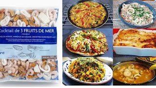 6 délicieuses recettes avec un sachet de cocktail de fruits de mer [upl. by Ykcir]