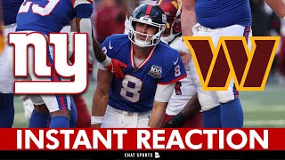 Giants Season OVER Again Before Thanksgiving  Giants vs Commanders INSTANT REACTION [upl. by Daveta]