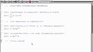 009EDOs Ecuaciones diferenciales en wxMáxima [upl. by Annaor327]