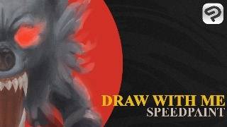 How to draw a WOLF  Drawing process  Speedpaint [upl. by Amaso]