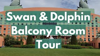 Walt Disneys Swan amp Dolphin Resort Balcony Room Tour with Enhanced View [upl. by Oetam]