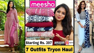 🌻Meesho KurtiKurta Set Haul Starting Rs349😀MyntraAmazon Kurti Set Haul Meesho [upl. by Imehon169]