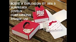 BOITE A EXPLOSION ET SURPRISES  JOYEUX COMPAGNONS Stampin Up [upl. by Neely]