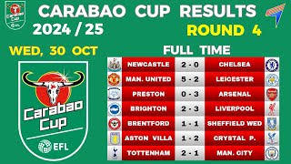 CARABAO CUP RESULTS  ROUND 4  ROUND OF 16  • CARABAO CUP 202425 • LEAGUE CUP [upl. by Nwahsor]