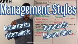 Authoritarian Paternalistic Democratic amp LaissezFaire  ManagementLeadership Styles [upl. by Nahtnahoj]