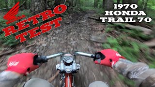 Can a 51year old trail bike still handle rough trails  1970 Honda Trail 70 Retro Test [upl. by Bat]