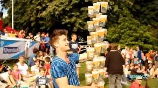 Guy carries 36 beers with StackCup A new world record [upl. by Alracal301]