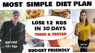 Easily Lose 12 KGS in 1 Month 🔥 Simple Diet Plan To Lose Weight Fast In Hindi 🔥100 Weight Loss [upl. by Aimal476]