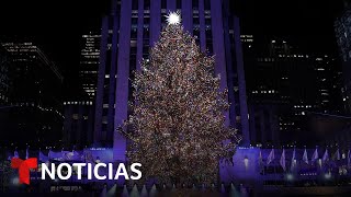 Así encendieron el árbol de Navidad del Rockefeller Center este 2022  Noticias Telemundo [upl. by West]