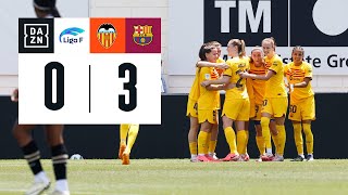 Valencia Femenino vs FC Barcelona 03  Resumen y goles  Highlights Liga F [upl. by Yelnahs]