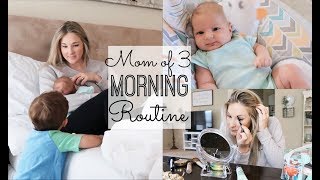 MORNING ROUTINE 2018  SAHM OF THREE  NEWBORN TODDLER 5 YEAR OLD [upl. by Onid]