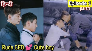 Rude CEO love Cute boy Hindi explained BL Series part 1  New Korean BL Drama in Hindi [upl. by Matelda]