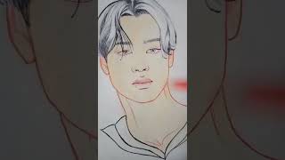 Quick Jimin sketch art [upl. by Wendel843]