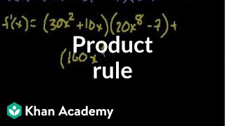 Product rule  Taking derivatives  Differential Calculus  Khan Academy [upl. by Essilec634]