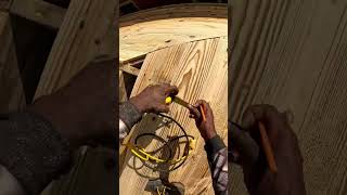 Grove and tongue installation woodwork framing art carpenter shortsvideo skills [upl. by Narmi971]