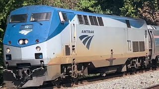 Amtrak 72 going southbound passing through Lorton VRE station [upl. by Htidra]