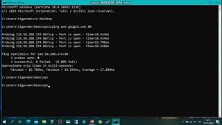 Tcping tool Windows10  Test connessione con Host remoto su porte804432153 [upl. by Rivard]