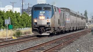 Railfaning Amtrak Capitol Corridor Trains amp Amtrak Coast Starlight Train 11 on 98th Ave Oakland CA [upl. by Roselane]