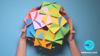 Paper Polyhedron  Geometric Paper Craft For Kids  Math Art Project For Kids [upl. by Ettenal437]