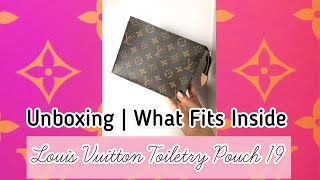 Unboxing Louis Vuitton Toiletry Pouch 19What fits inside [upl. by Mcdade]