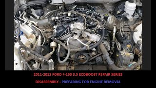 💥💥35 ECOBOOST HOWTO SERIES DISASSEMBLY OF THE 2011  2012 FORD F150 2WD TRUCK FOR ENGINE REMOVAL [upl. by Karoly804]