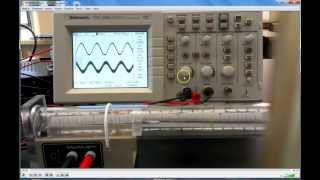 Oscilloscope demo Longitudinal Standing Wave Lab [upl. by Donnelly666]