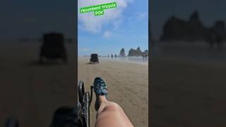 recumbent tricycles POV recumbentbike pacificnorthwest cannonbeach oregonbeach [upl. by Orwin]