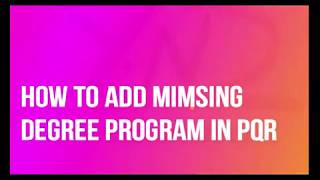 How to Add Missing Degree Program in PQR  HEC E portal [upl. by Bradshaw]