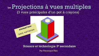 Projection vues multiples orthogonales  Pot à crayons [upl. by Goebel]