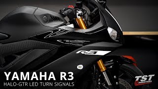 How to install HaloGTR Signals on a 2019 Yamaha R3 by TST Industries [upl. by Yeltrab858]