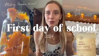 First day of school⭐️📚📖  GRWM baking pumpkin bread shopping [upl. by Alica]