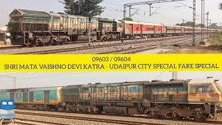 WDG4 ABR 12656 DIESEL LOCOMOTIVE WITH 09603  09604  SHRI MATA VAISHNO DEVI KATRA  UDAIPUR CITY [upl. by Sophie14]