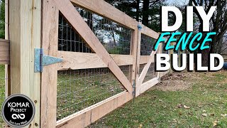 How to Build a Fence from Start to Finish with Wire to keep Critters In or Out  DIY Fence Project [upl. by Ellerol660]