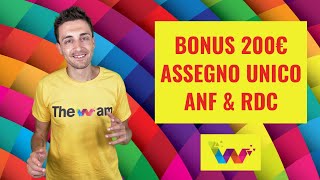 BONUS 200 EURO RDC ESCLUSI ANF e beffa INPS ASSEGNO UNICO [upl. by Aspia]